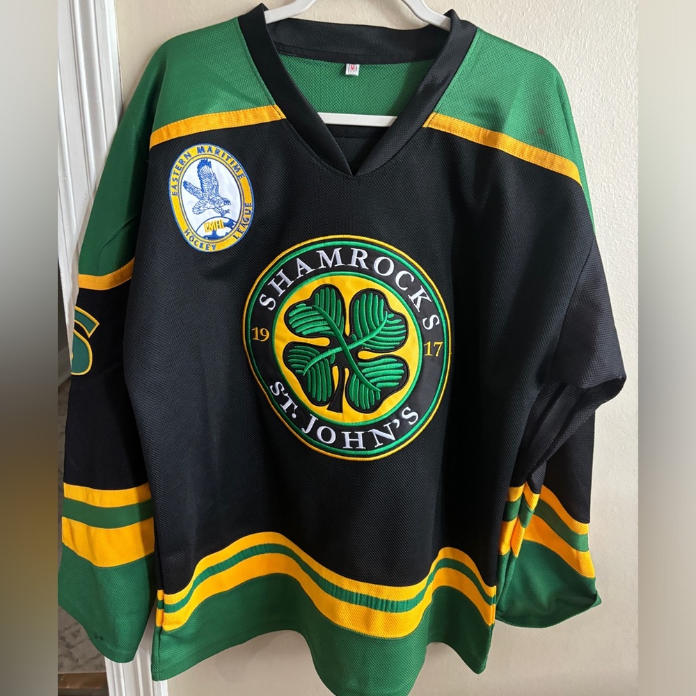Shamrocks St. John's Hockey Jersey - Black, Green, Yellow